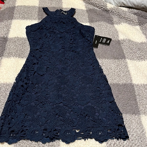 NWT Lulu’s Navy Blue Love Poem Mini Dress - Picture 10 of 16